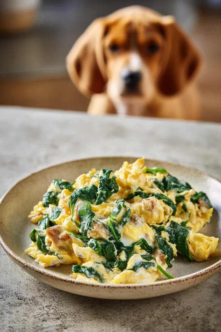 Dog Breakfast Recipe With Egg and Spinach for Muscles