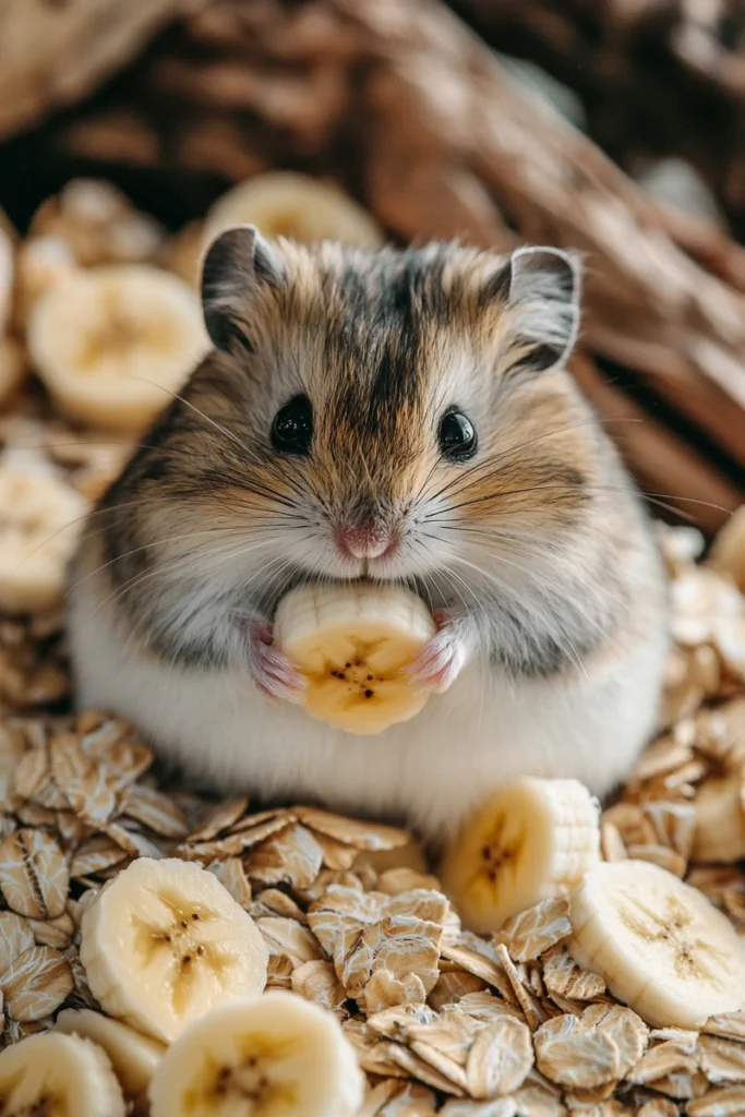 Hamster Snack with Banana and Oats