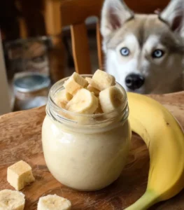 Homemade dog smoothie recipe with banana