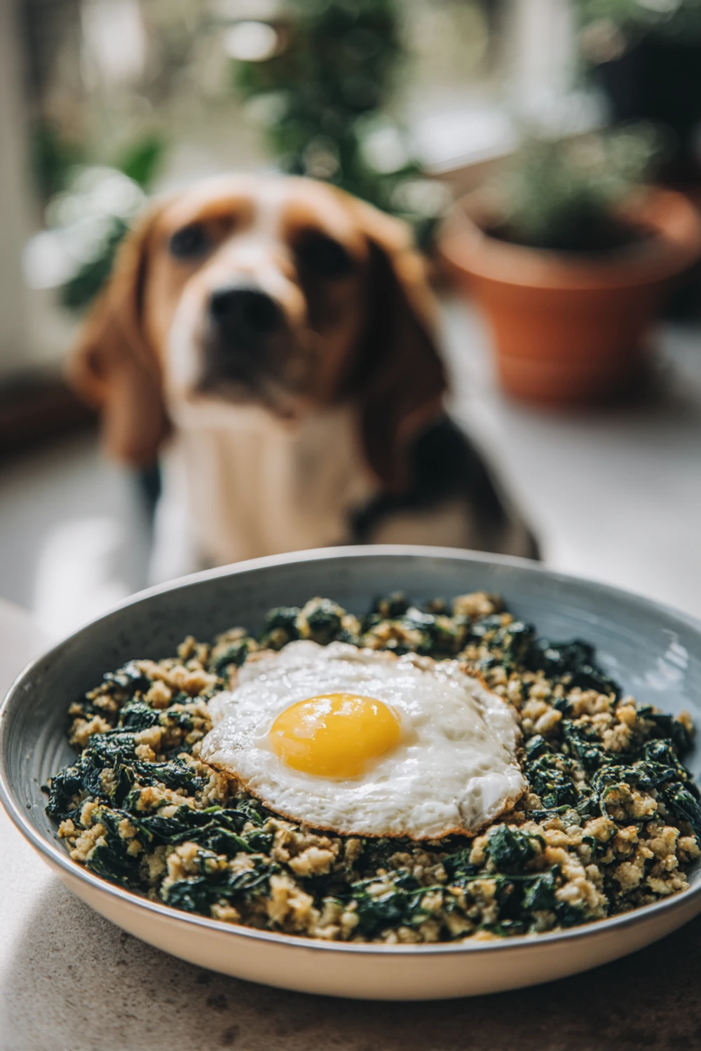 Dog Breakfast Recipe With Egg and Spinach for Muscles recipe