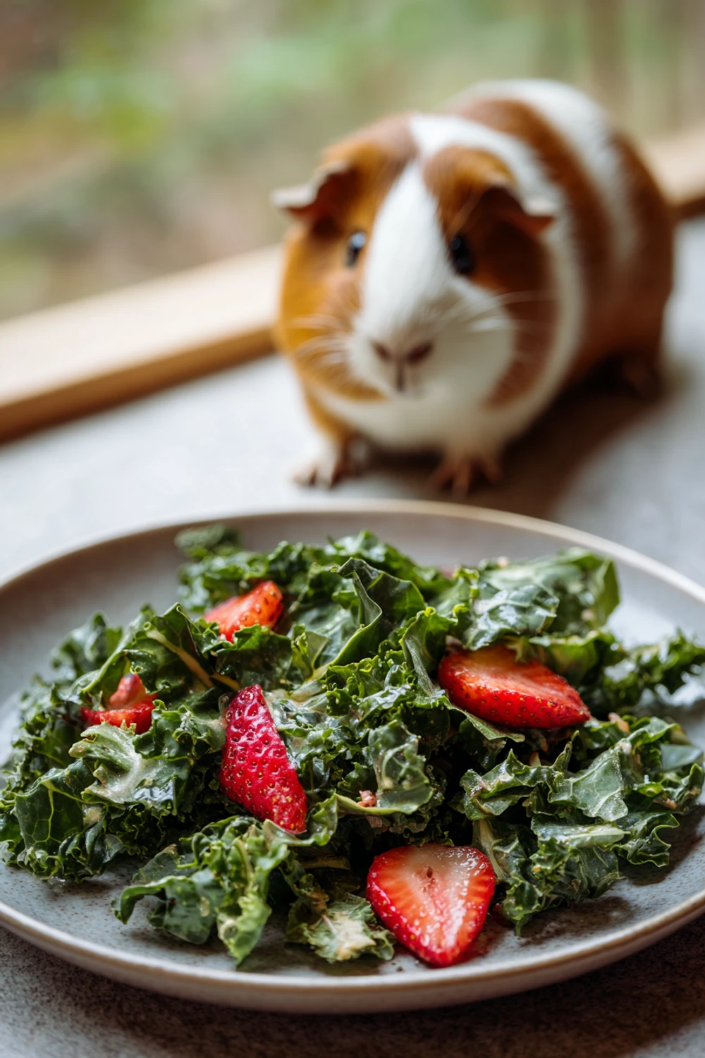 Guinea pig snack recipe with kale and strawberry vitamin C boost recipe